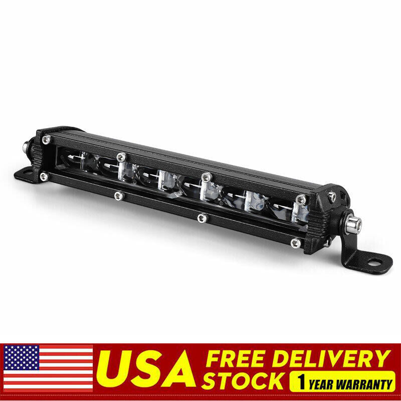 7inch Slim LED Work Light Bar Single Row Driving Offroad Lamp Fog Spot Truck SUV