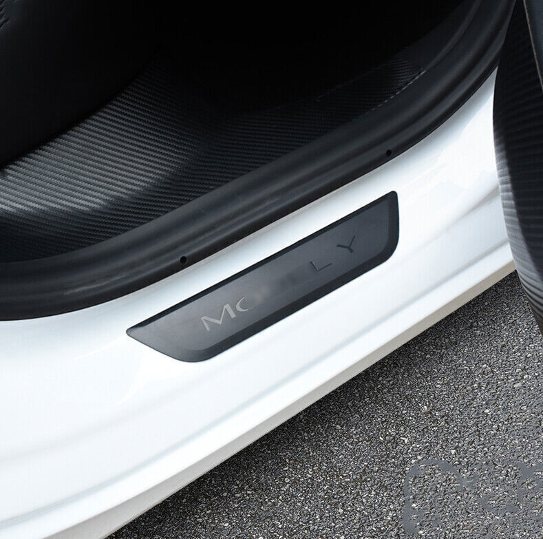 for Tesla for Model Y 2020-23 Black Rear Door Sill Scuff Plate Cover Protector Trim