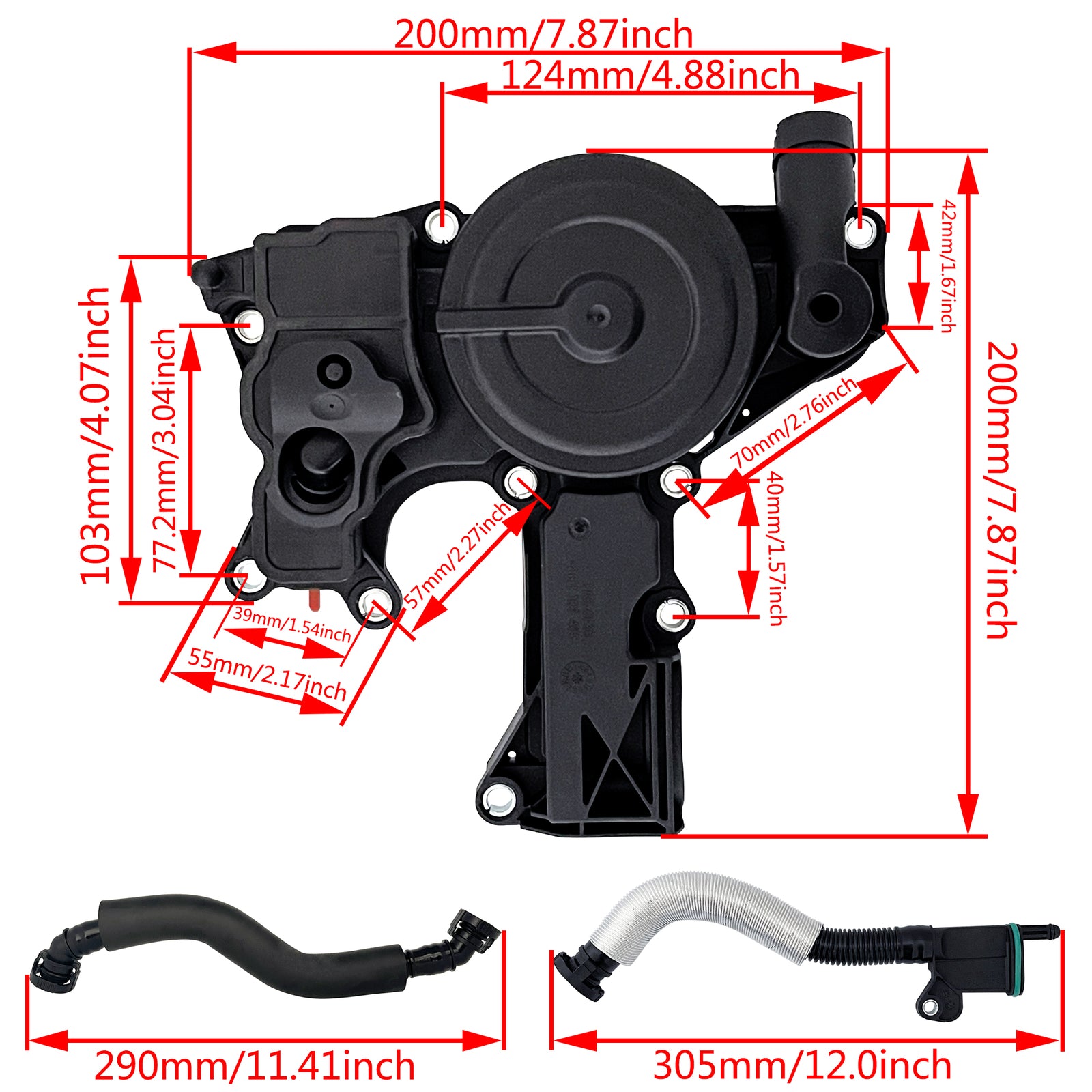 PCV Valve Crankcase Ventilation Oil Separator Kit 2385024 for Audi for Seat for Skoda for VW