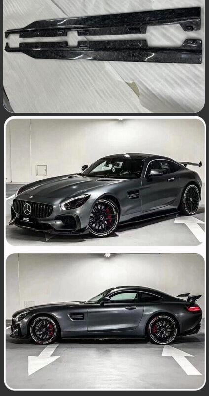 for Mercedes -AMG GT GTS GT S Carbon Fiber Side Skirts Extended to the Sides of the C190