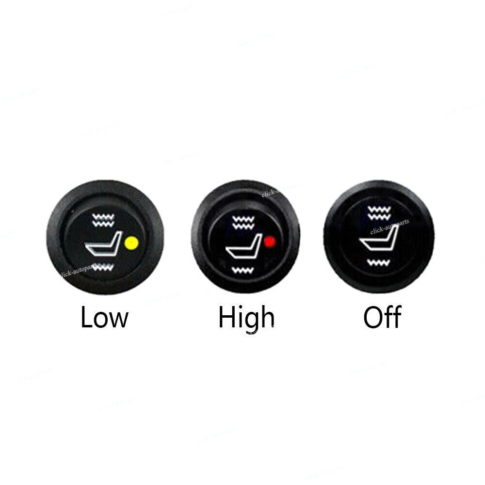For Universal Carbon Fiber Heated for Seat Heater Kit Car Cushion Round Switch 12V Q