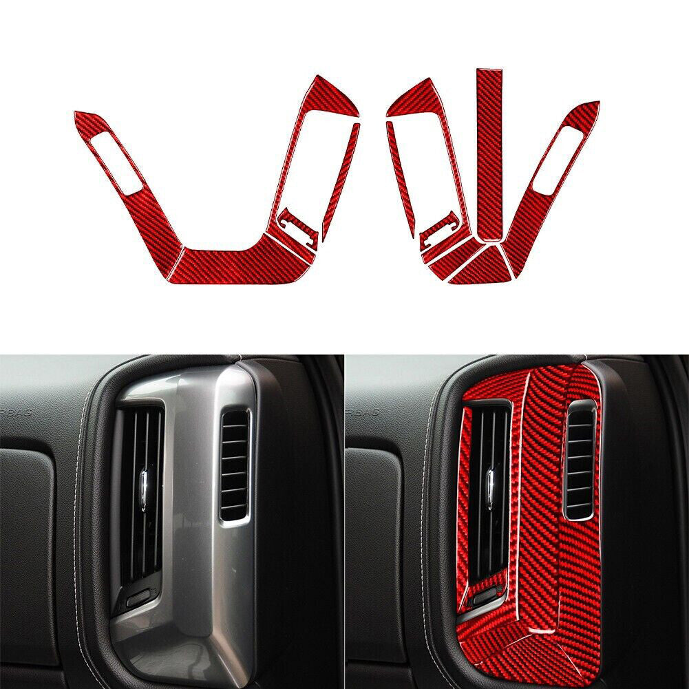 Red Carbon Fiber Central Control Air Outlet Trim For FJ Curiser 2007-2021 v