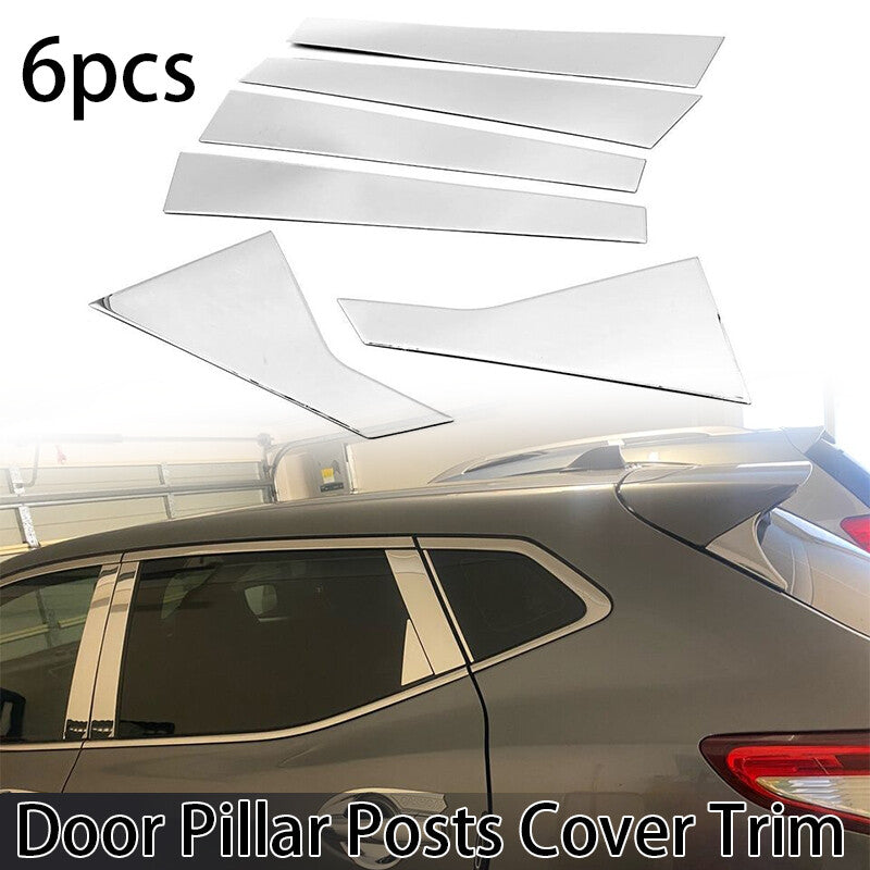 for Chevrolet Malibu 2016 - 2021 6-piece window and door trim cover kit with chrome pillars