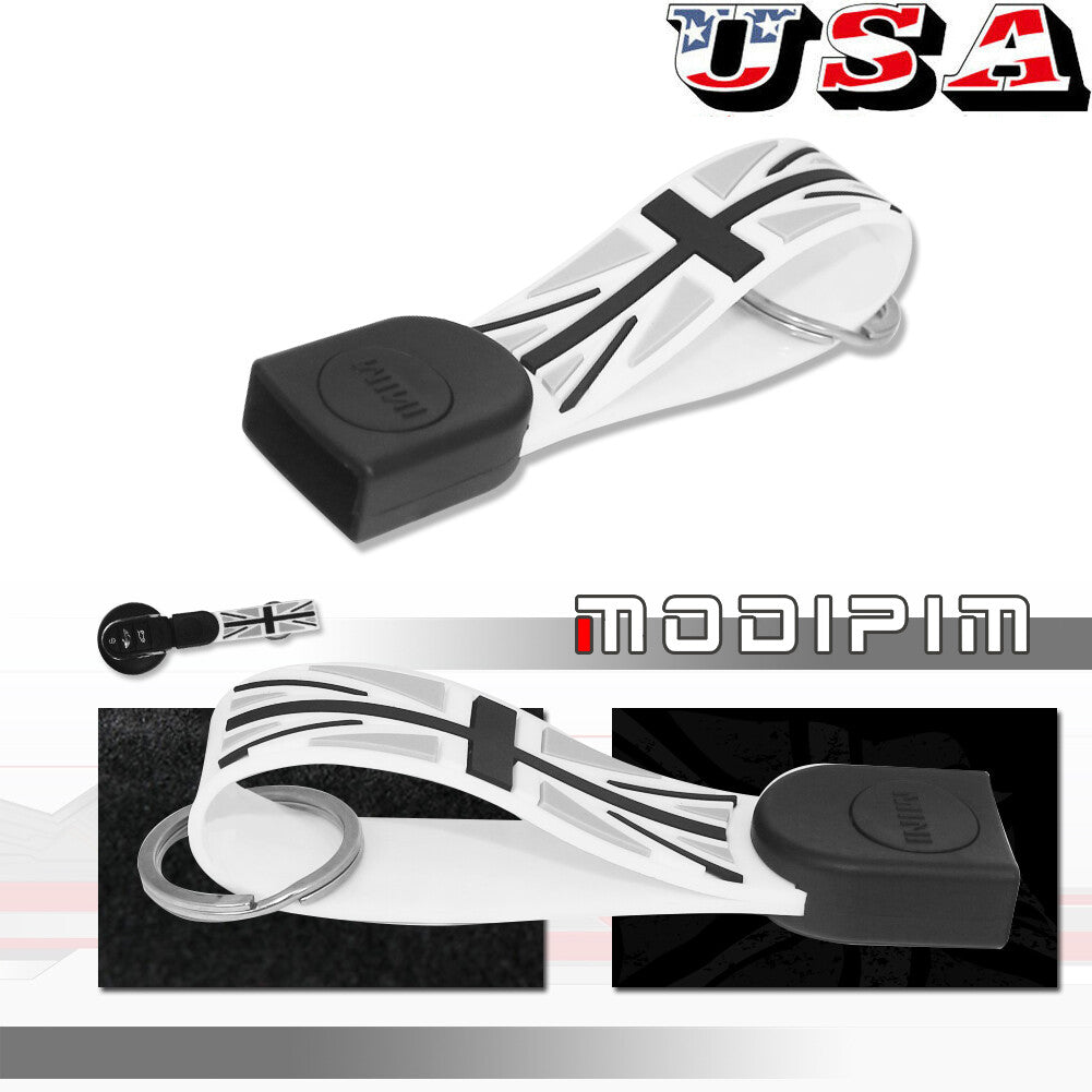 Soft keychain in black and grey Union Jack flag for Mini Cooper F55 F56 F60 Q