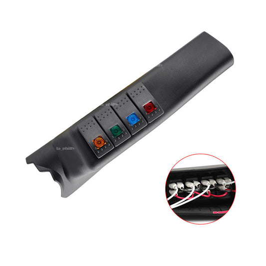 Left Side A Pillar Switch Pod Panel 4 Pod Rocker Switches for Jeep for Wrangler JK