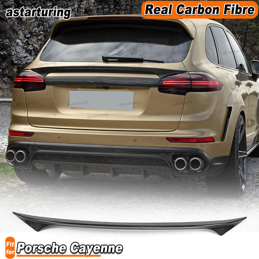 Fit for Porsche for Cayenne Sport Utility Rear Middle Spoiler Trunk Wing REAL CARBON