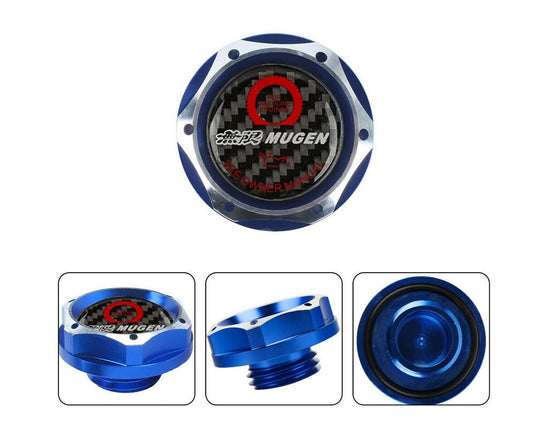 Mugen engine oil filler cap, blue and black carbon fiber, suitable for Honda for Acura