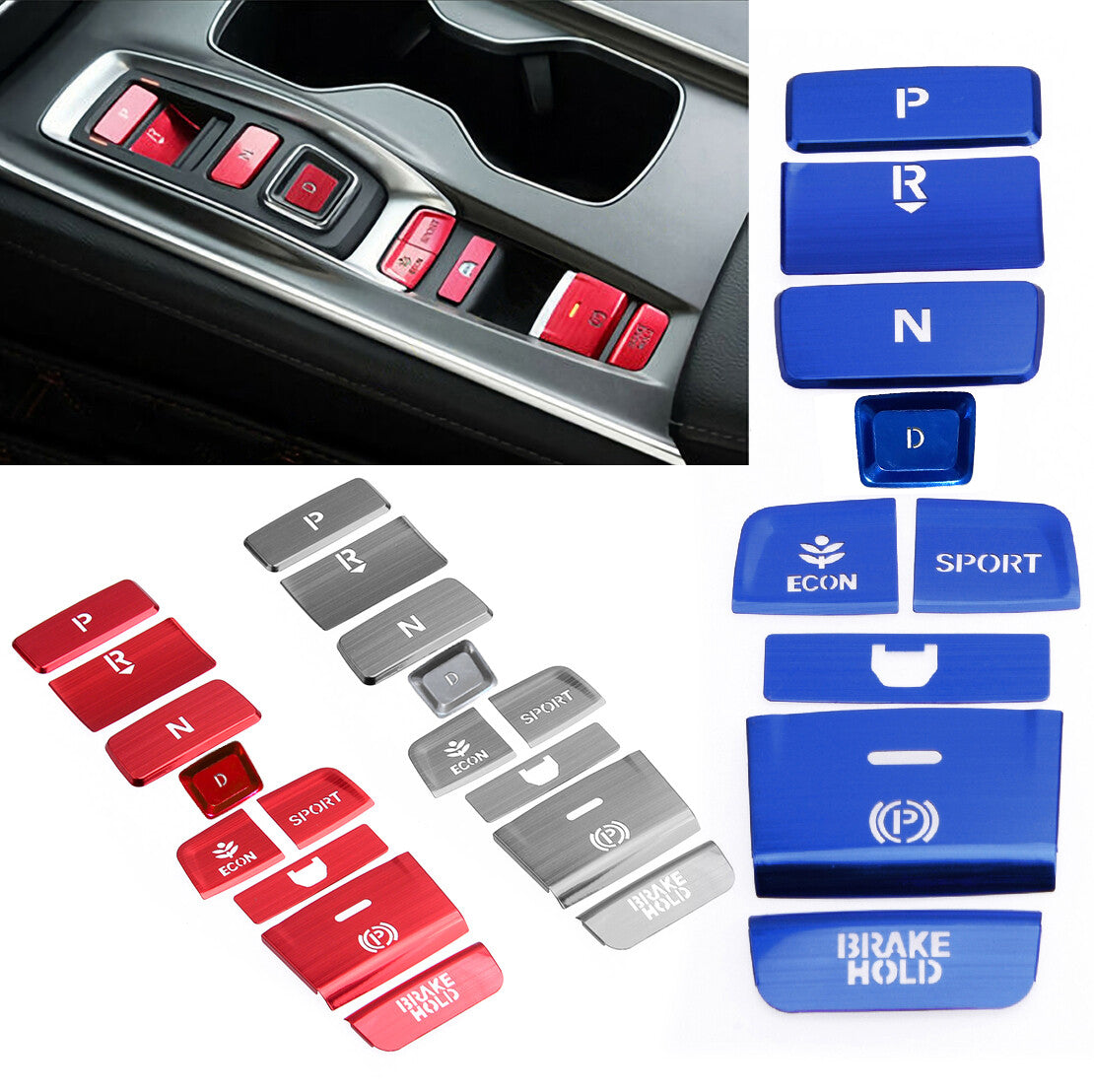 Gear Shift Panel Button Sequin Cover Trim Kit/9x Fit for for Honda Accord 2018-2020 v
