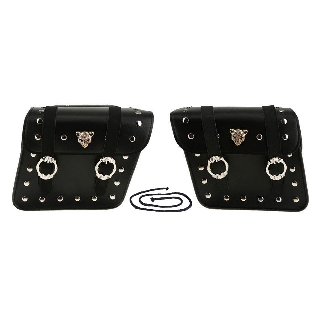 2X Universal Motorcycle PU Leather Saddle bag Pouch Laugge Bag for Harley for Honda Q