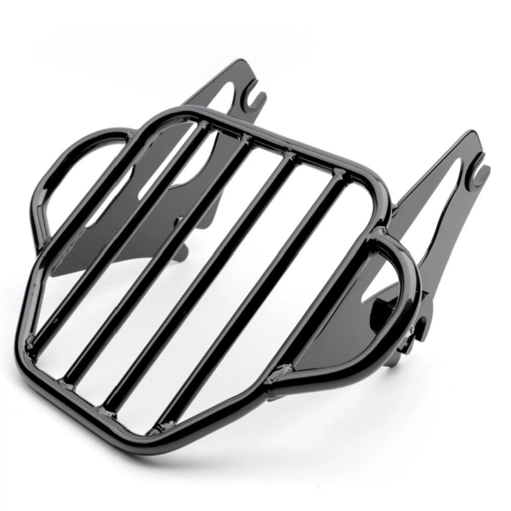 Two-Up Detachable Luggage Rack for Harley Road, King Street, Glide 2009-2023, Black - n