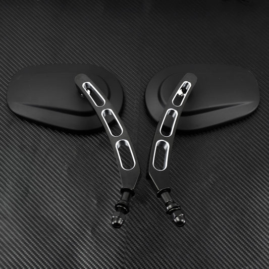 Matte Black RearView Side Mirrors Fit for Harley Sportster Softail Touring Dyna Q
