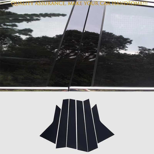 6P for Hyundai Sonata 2020-2023 Piano Black Pillar Posts Door Window Strip Trim
