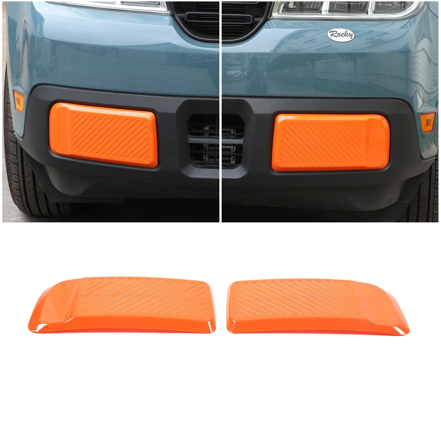 Orange front left and right bumper padded trim panels for Maverick 2022-2024 n