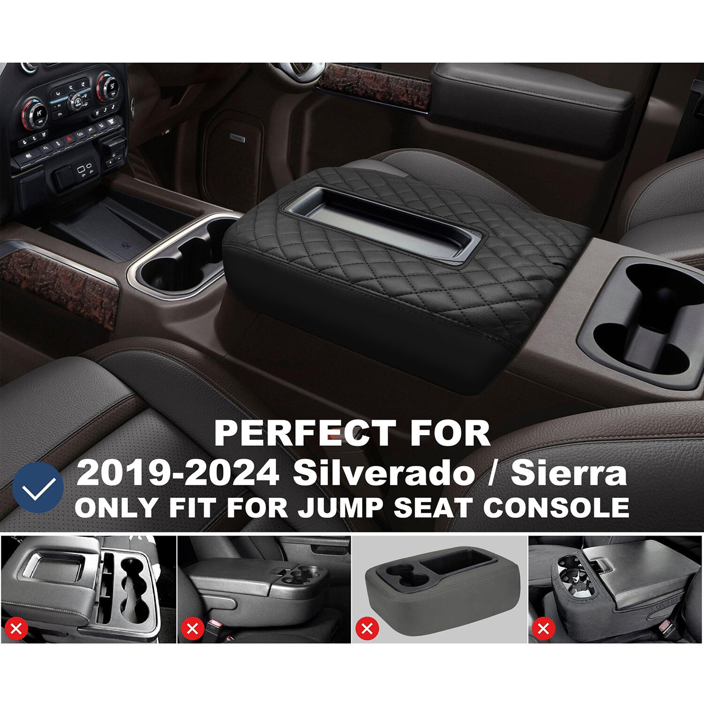 Suitable for 2019-2024 for GMC for Sierra 1500 center console armrest cover cushion - n