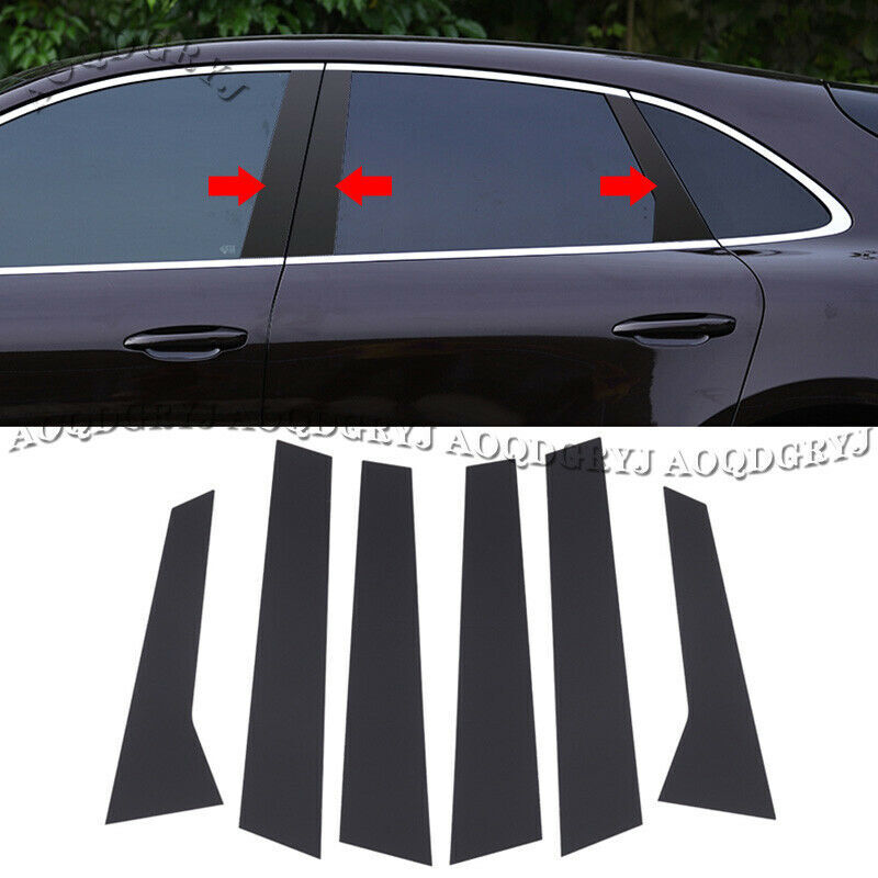 for Porsche Macan 2014-19 Glossy Black Door Window BC Pillar Post Moulding Cover