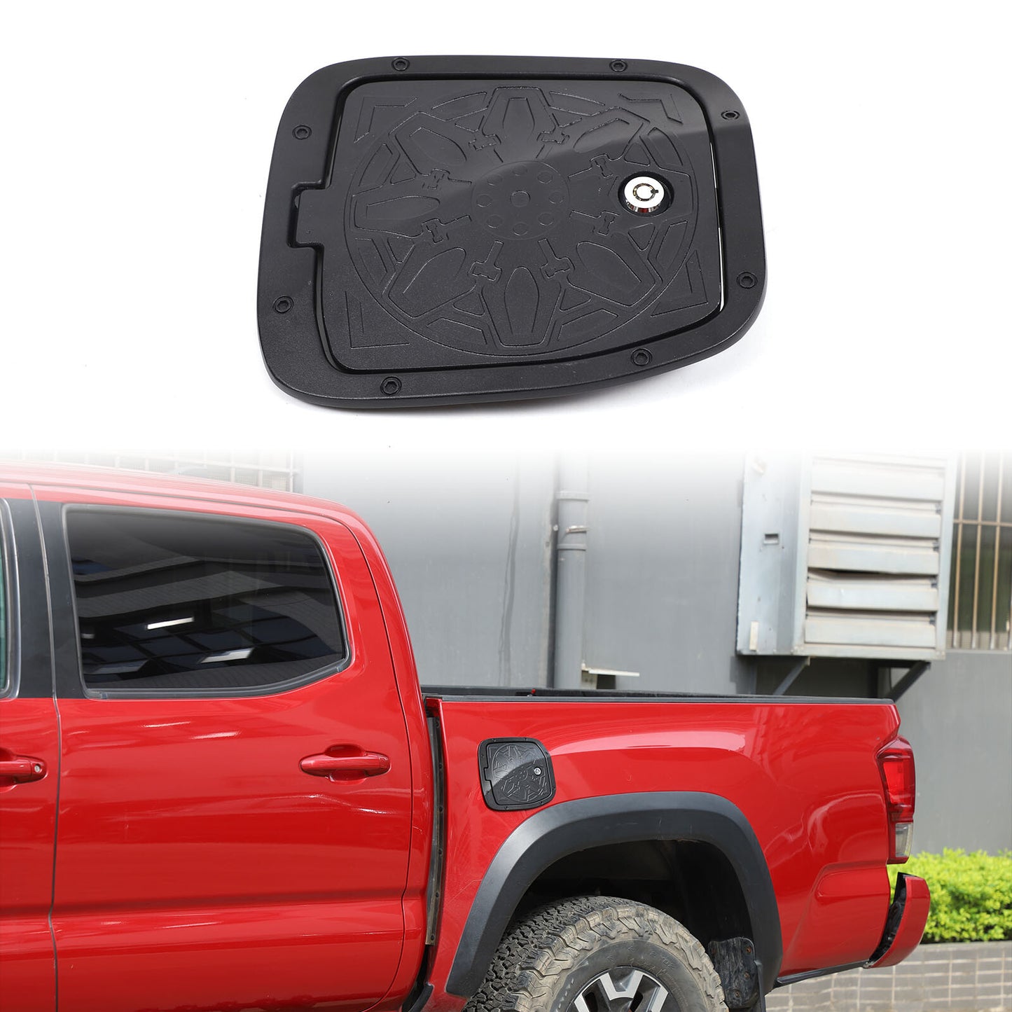 Black fuel tank cap lock key lock for Toyota Tacoma 16-22