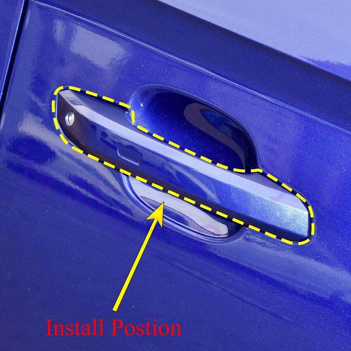 4P Carbon Fiber Door Side Handle Protector Cover Trim for Audi Q5 SQ5 2018-2024