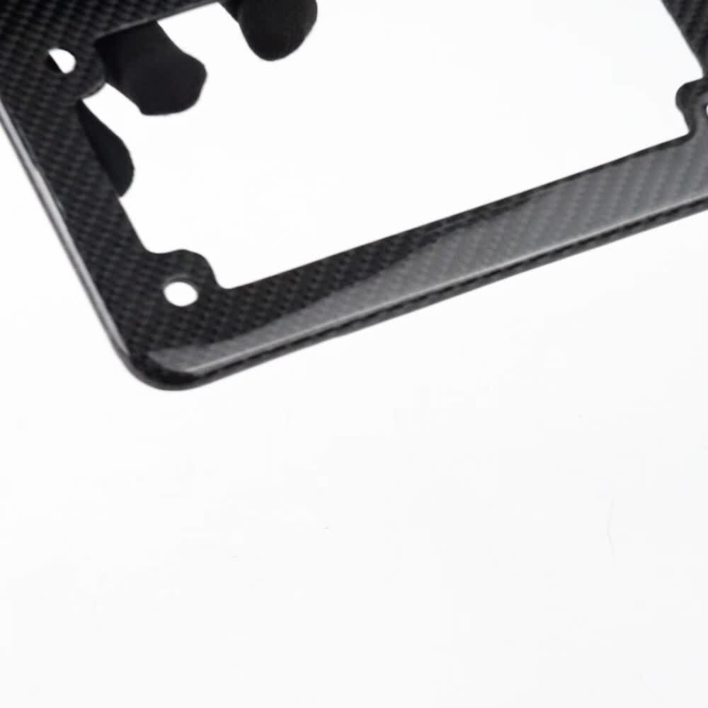Real 100% Carbon Fiber Motorcycle License Plate Frame Orignial 3K with Free Caps Q