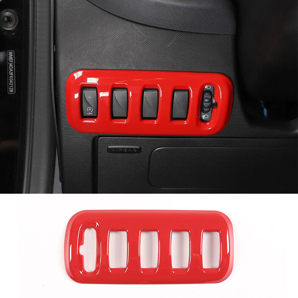 Red ABS headlight dial switch button trim for Smart 2015+ n