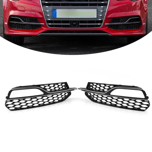 Front Bumper Fog Light Grill Honeycomb Cover for Audi A3 S-Line S3 2013-2017 cl
