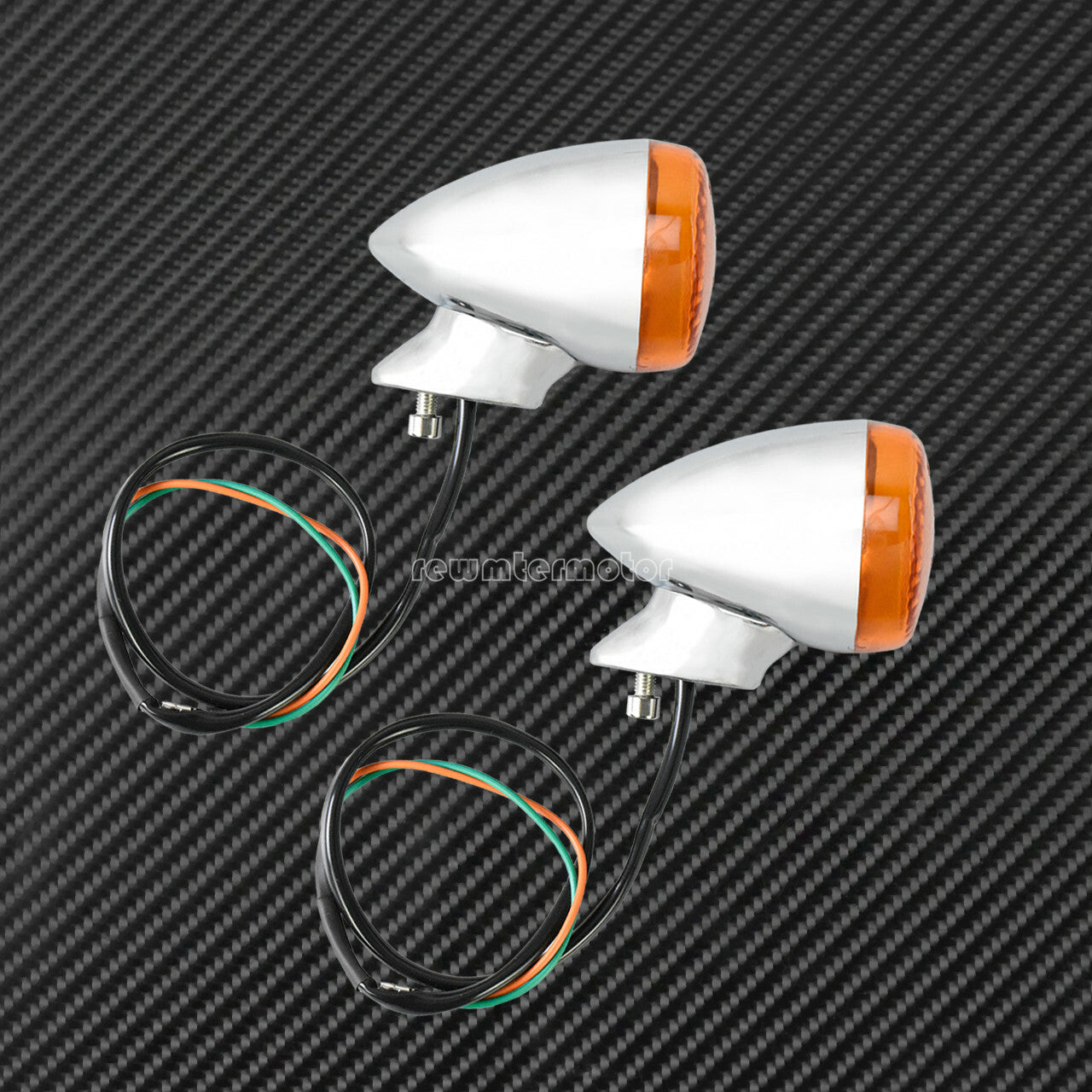 4x Aluminum Chrome LED Turn Signal Light w/41mm Fork Fit for Harley Dyna XL Q