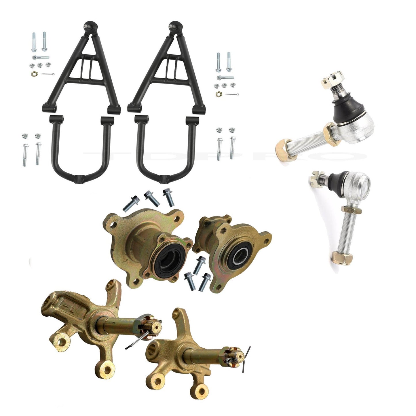 Front suspension upper/lower control arm kit, 3-lumen main shaft, wheels, go-kart, all-terrain vehicle