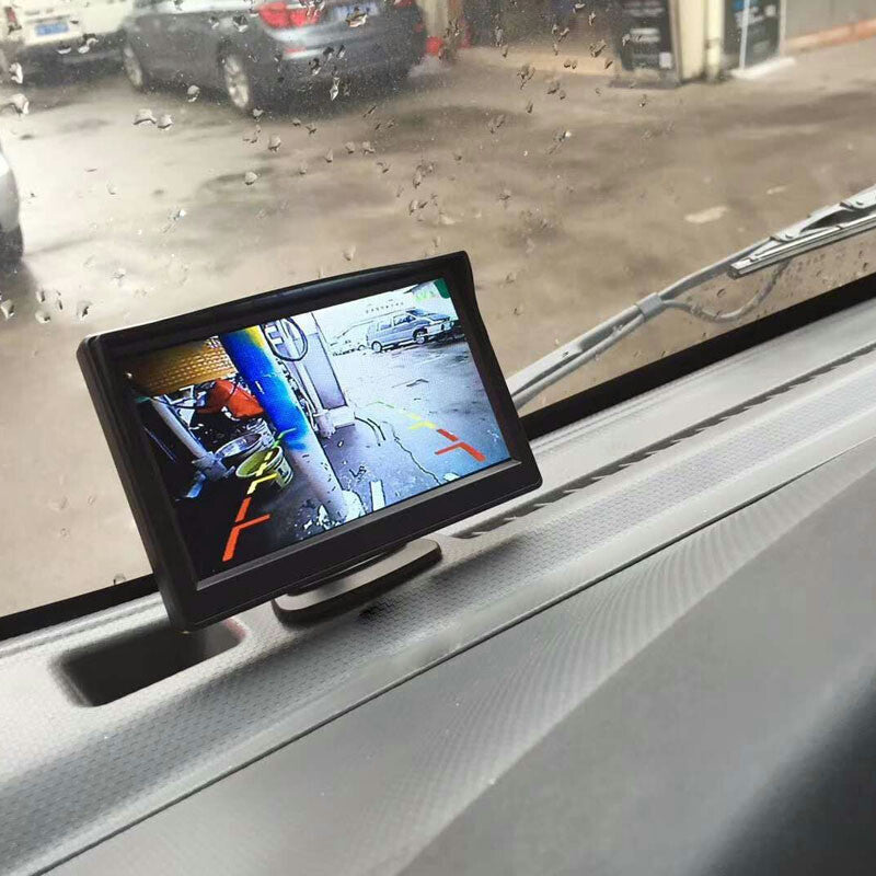 4.3-inch in-vehicle LCD display rearview monitor with reverse image integrator and backup camera - n