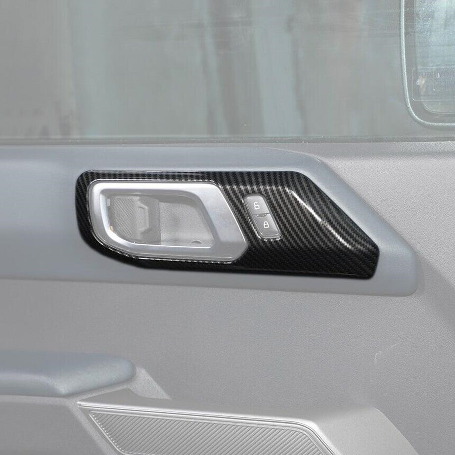 For 2021-2024 Bronco ABS Carbon Fiber Interior Door Handle Cover Trim Frame v
