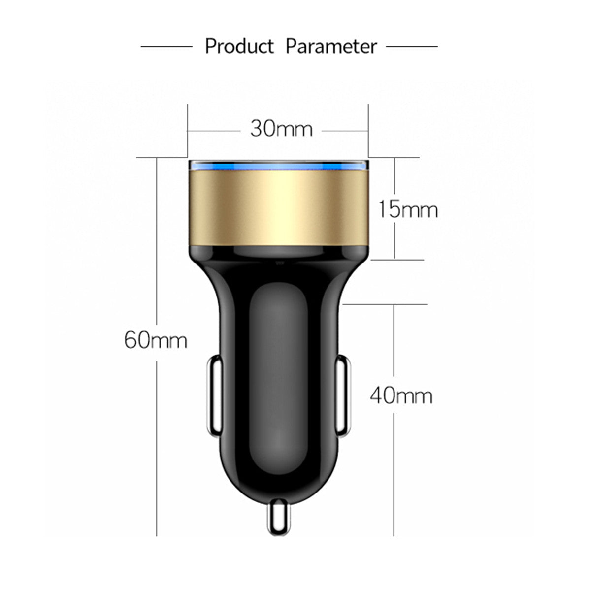 Car Fast for Charger Dual USB Port Cigarette Lighter Adapter LED Digital Voltmeter