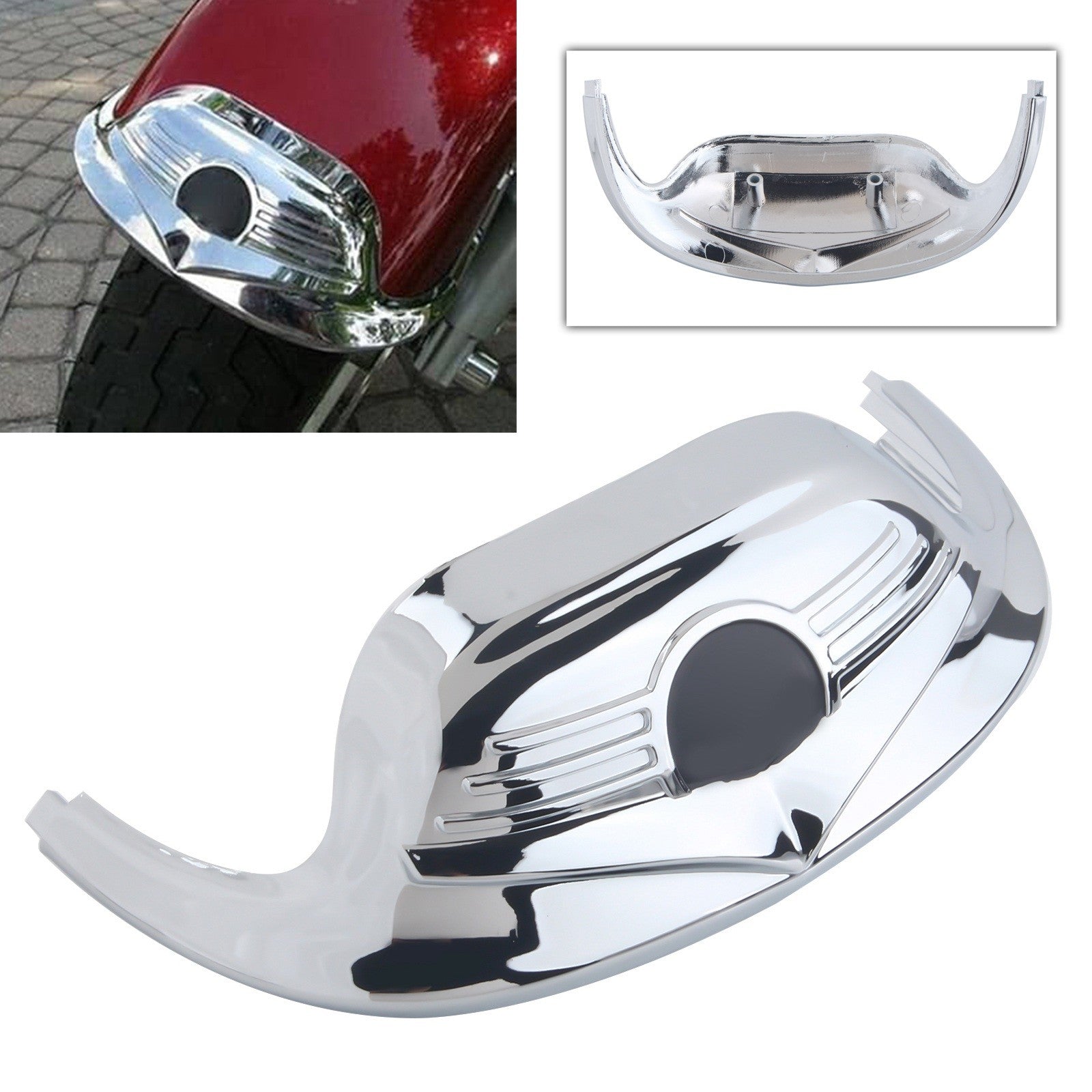 Chrome Front Fender Accent Mudguard Tip Trim for Harley Road King FLHR 1980-2013 Q