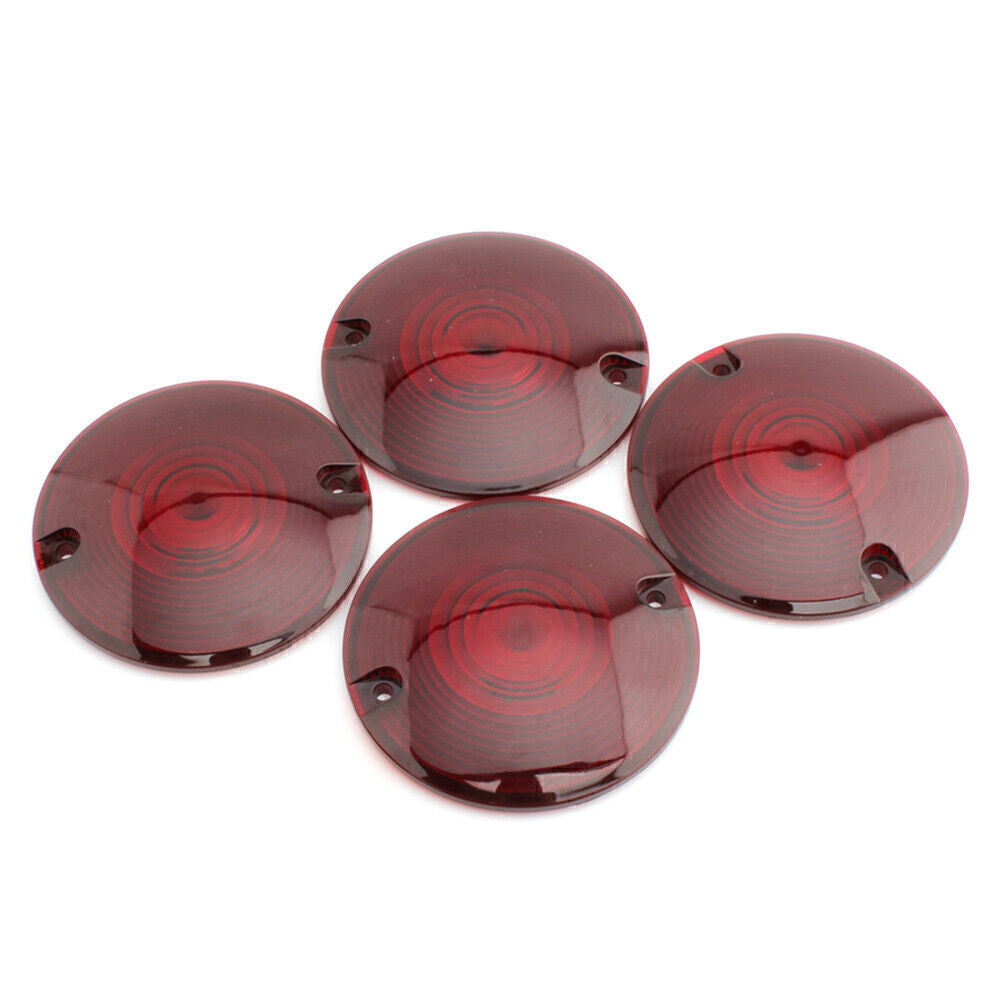 for Harley Davidson Electra Glide 4x Turn Signal Light Cover Red Lens Q