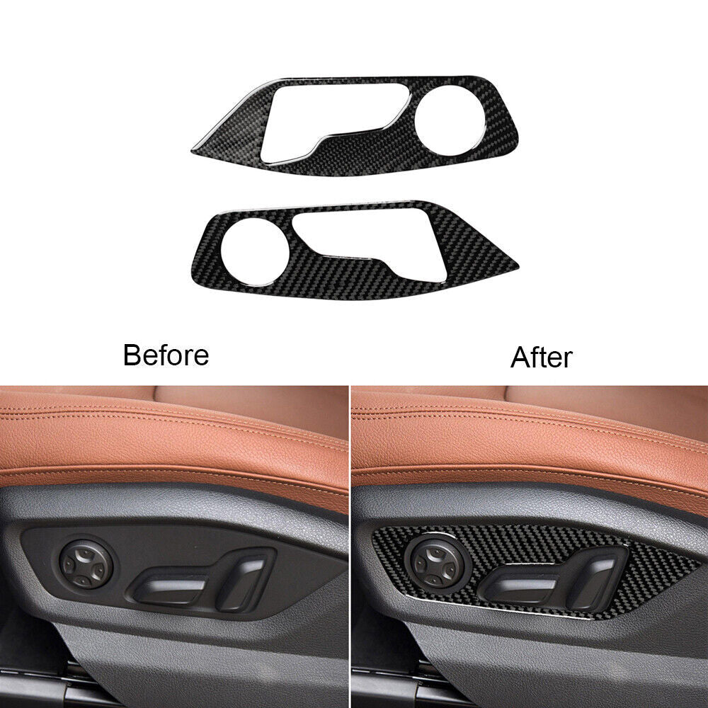3X Carbon Fiber Multimedia Console Frame Cover Trim for Chrysler 200 2015-2017 v