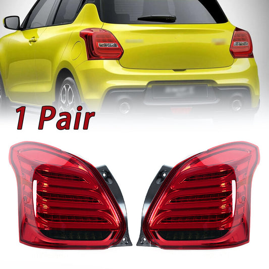 Red rear LED taillights with reverse dynamic turn signals are applicable to the for Suzuki for Swift 2017-19.