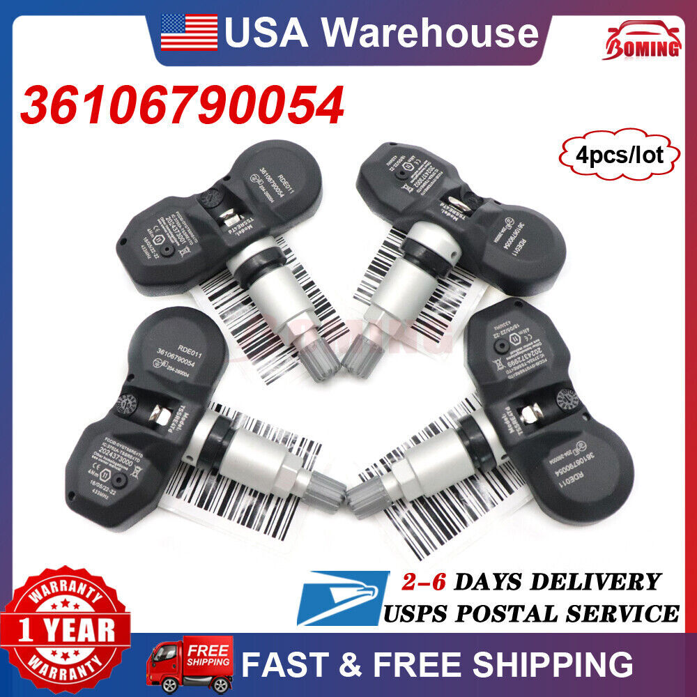 (4) Kit 36106790054 Tire Pressure Sensor (TPMS), new, for BMW for Mini 433MHz TS-BM03