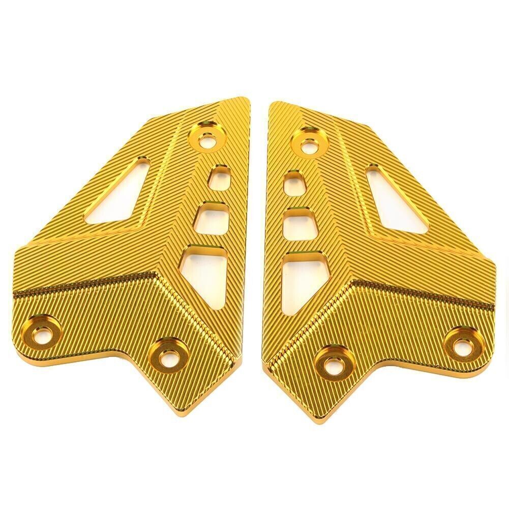 Gold CNC Footpegs Heel Plates Guard Protector for KAWASAKI Z900 2017 2018 -2022