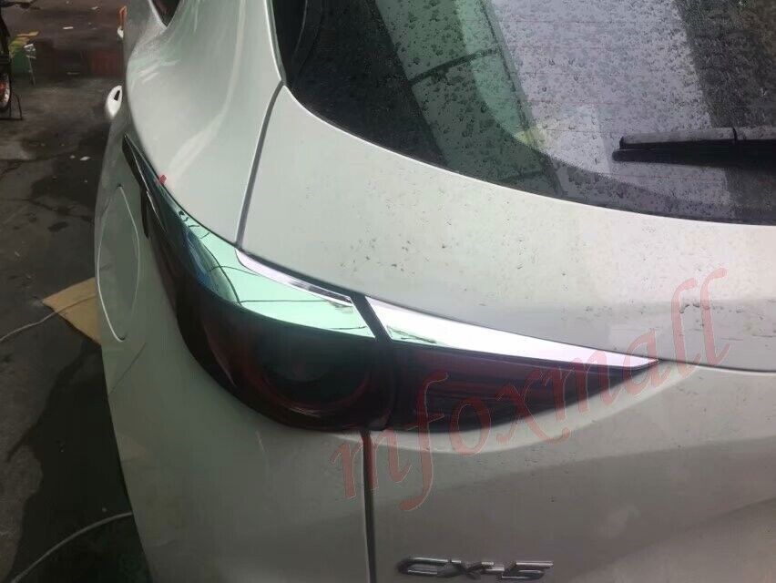 Chrome Rear Tail Fog Light Eyebrow Cover Trim Strip for Mazda CX5 2017-21 Parts