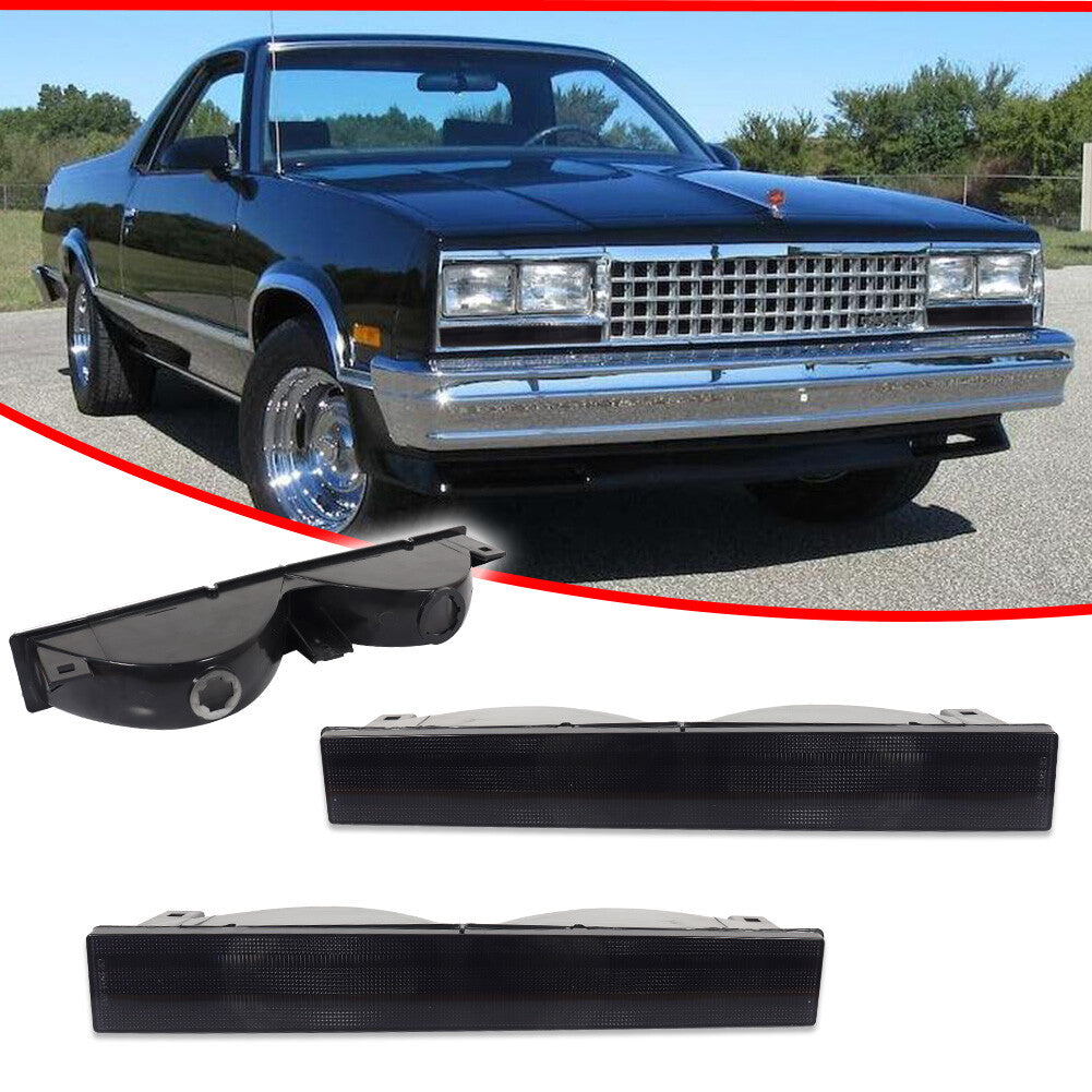 Smoke front bumper turn signal lens for 1982-87 El Camino Malibu Caballero- v