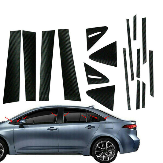 Carbon Sticker Pillar Trim for Toyota for Corolla Sedan 2019-22 Door Cover Post Trim