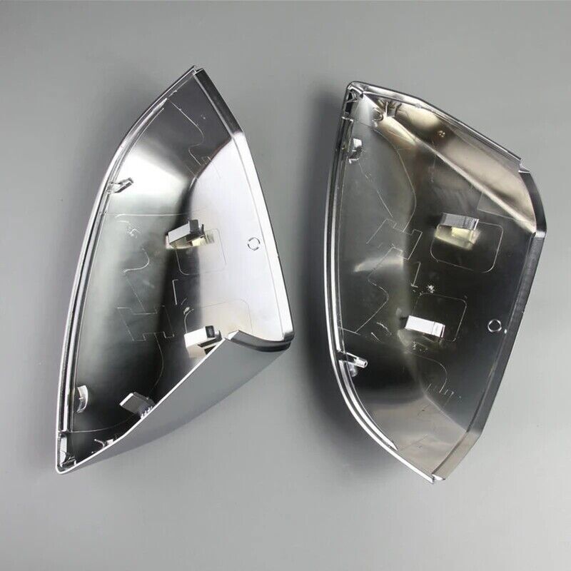 A pair of chrome-plated side mirror cover covers for Audi Q7 2016 - 2019 and Q5 2019.