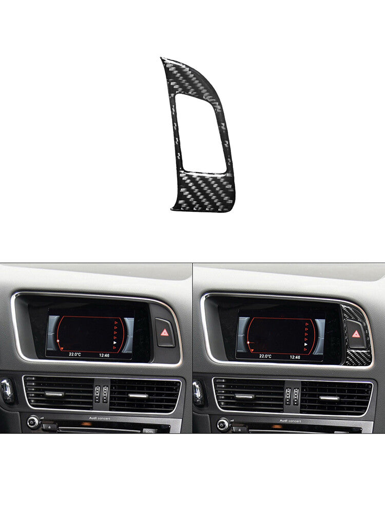 Double Flashing Lamp Button Trim Cover Decor Carbon Fiber for Audi Q5 2009-2017