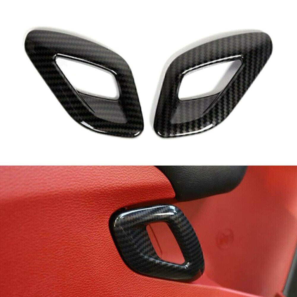 Inner Door Handle Cover Trim Accessories for Dodge for Challenger 15-19 Carbon Fiber