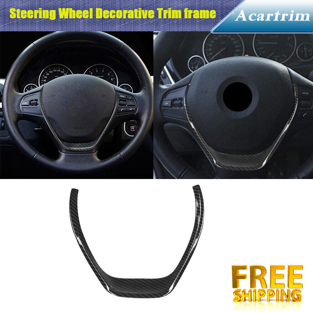 Carbon Steering Wheel Trim Sticker Fit for BMW 1/3 Series F20 F30 F34 3GT 12-16