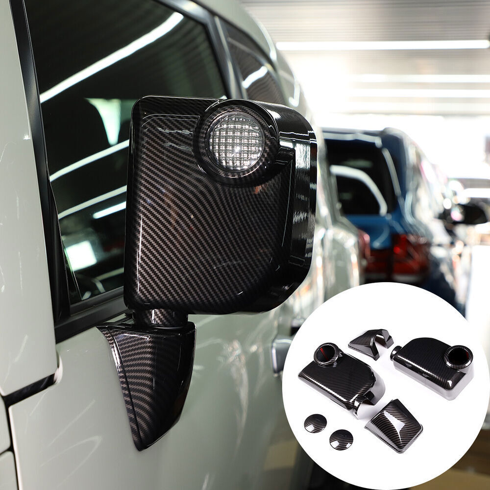 For FJ Cruiser 07-21 Carbon fiber ABS Door Handle & Rearview Mirror Trim Cover B n