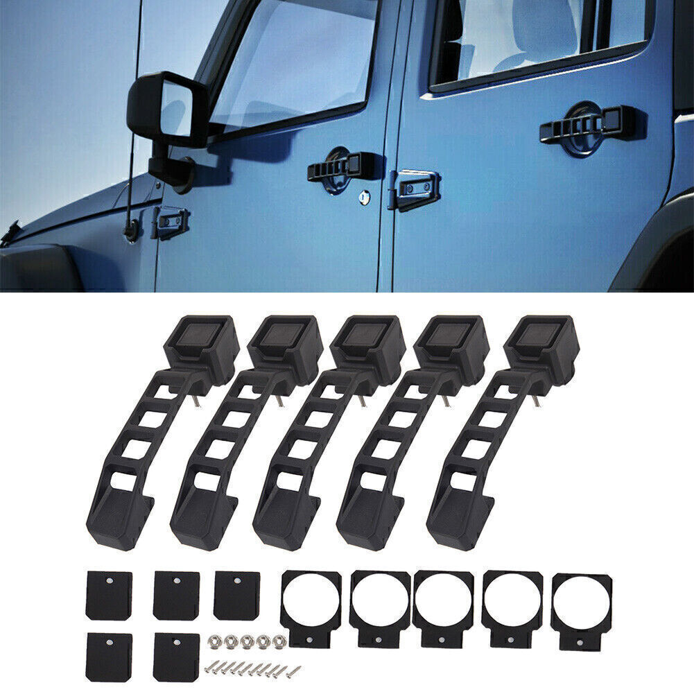 5pcs Black Exterior Door Handles Set For 2007-2017 2008 09 for Jeep for Wrangler JK/JKU