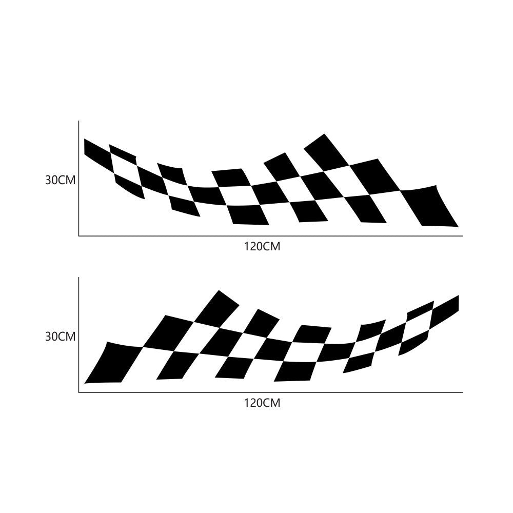 Checkered Flag Decals Auto Graphic Vinyl Racing Car Truck Body Stripe Sticker