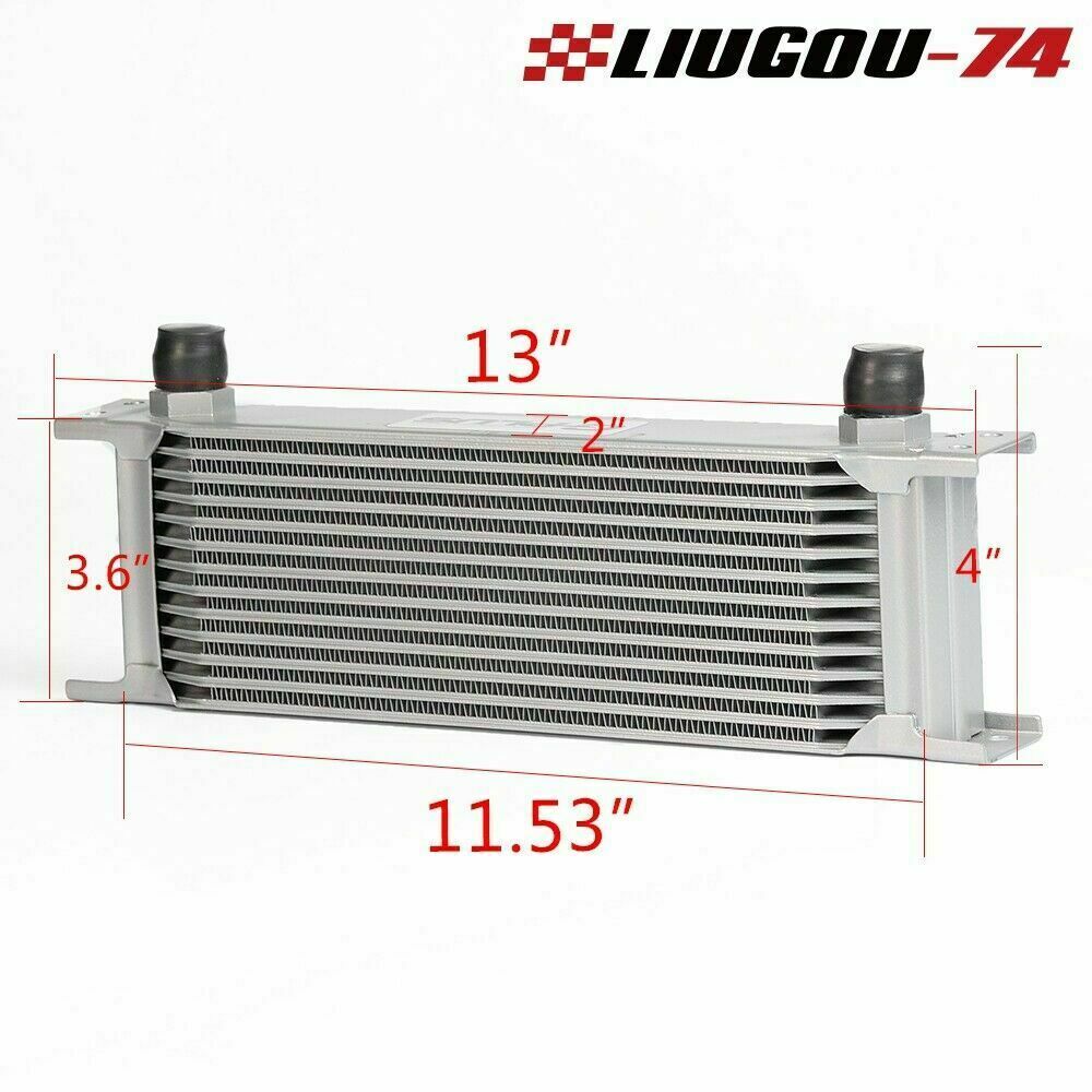 13 Row 10AN Universal Engine Aluminum Racing Silver Oil Cooler Stock Brand New - v