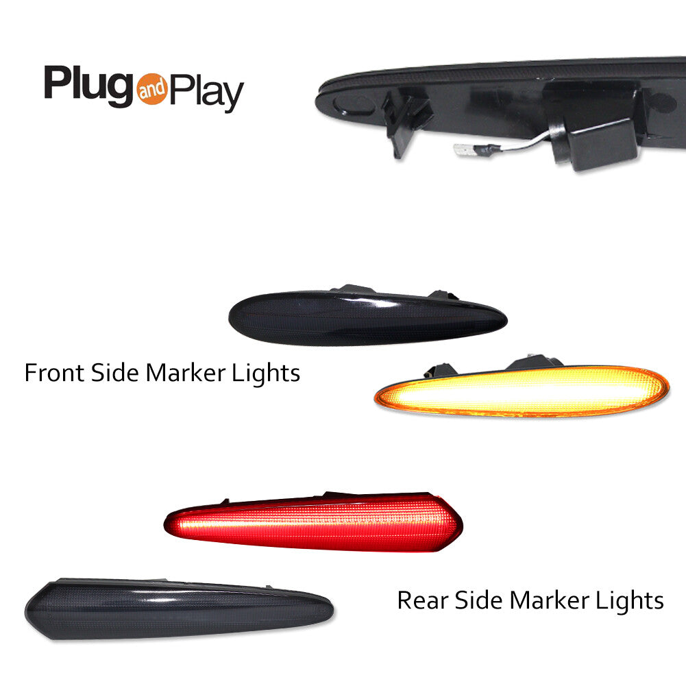Suitable for Maxima front and rear LED side bumper markings, smoked lens LED from 2000 to 2003- v
