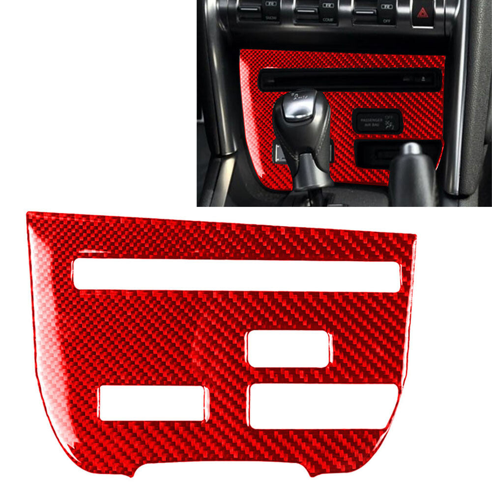 LHD Central Console CD Panel Cover Trim for Nissan GTR R35 2008-2016 Carbon Red