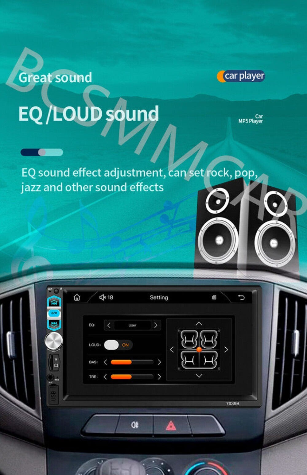 Touch Screen Car Stereo Radio Bluetooth FM Player For Carplay/Android Auto n