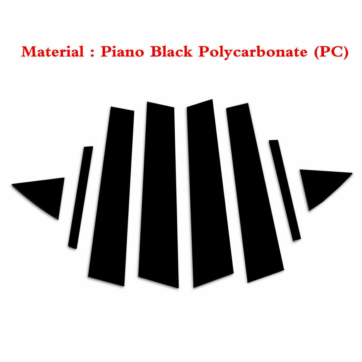 8-piece black side window pillar cover trim for modern for Elantra 2017-2020 n